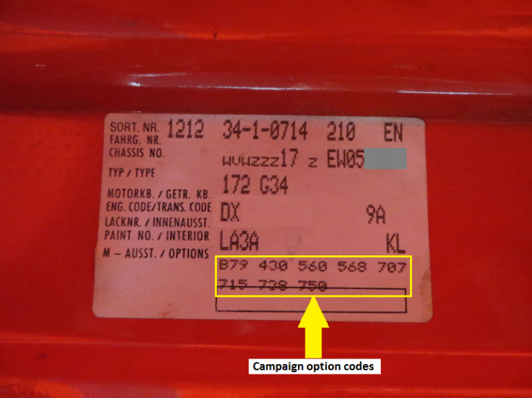 Original Paint Colours / Codes Volkswagen Golf GTI MK1 Campaign