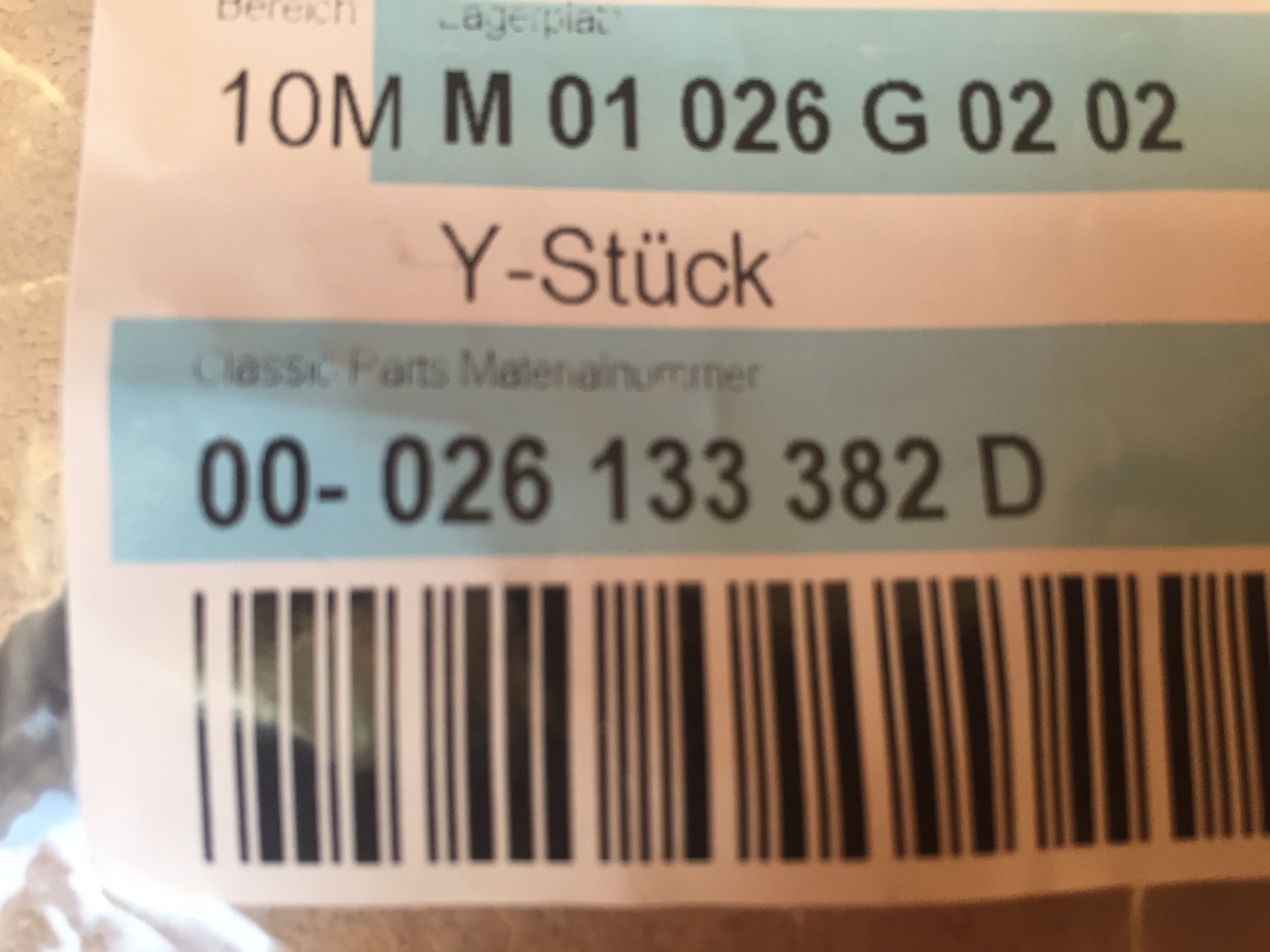 Y piece connector 026133382 D - Image 4