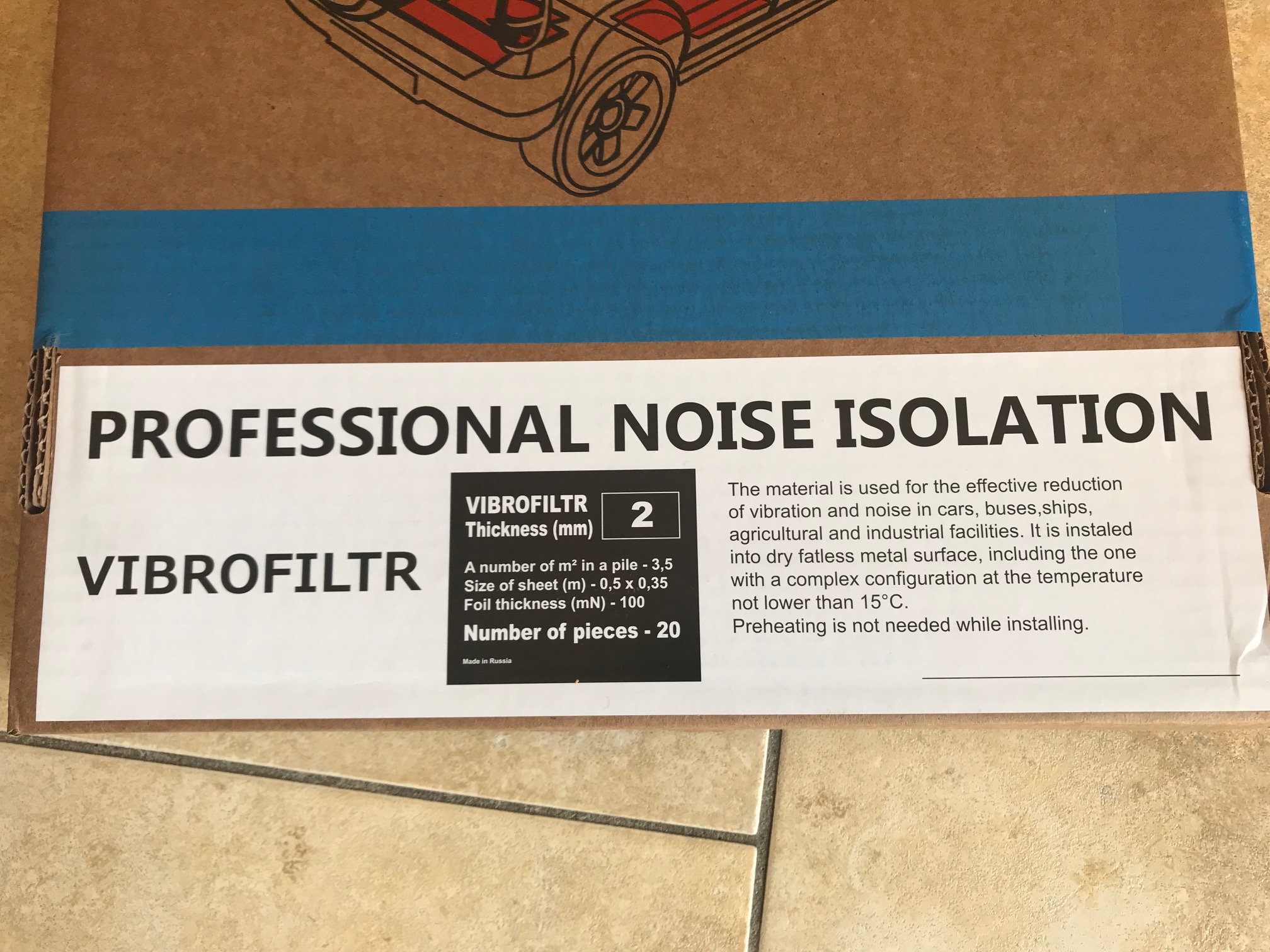 VIBROFILTR Sound Deadening Mats 2 mm 350 X 500 mm (Box of 20) - Image 4