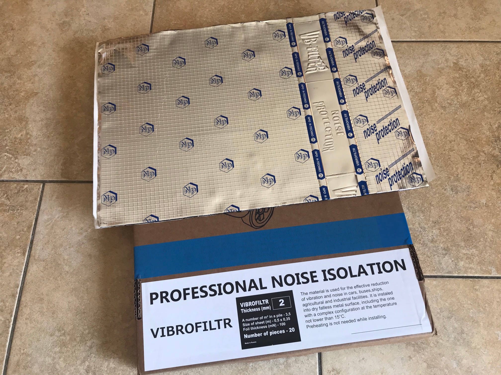 VIBROFILTR Sound Deadening Mats 2 mm 350 X 500 mm (Box of 20) - Image 6