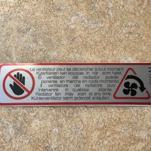 Radiator Warning Sticker Red Rectangle 191010029M