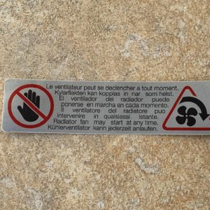Radiator Cowl Warning Sticker 191010029M