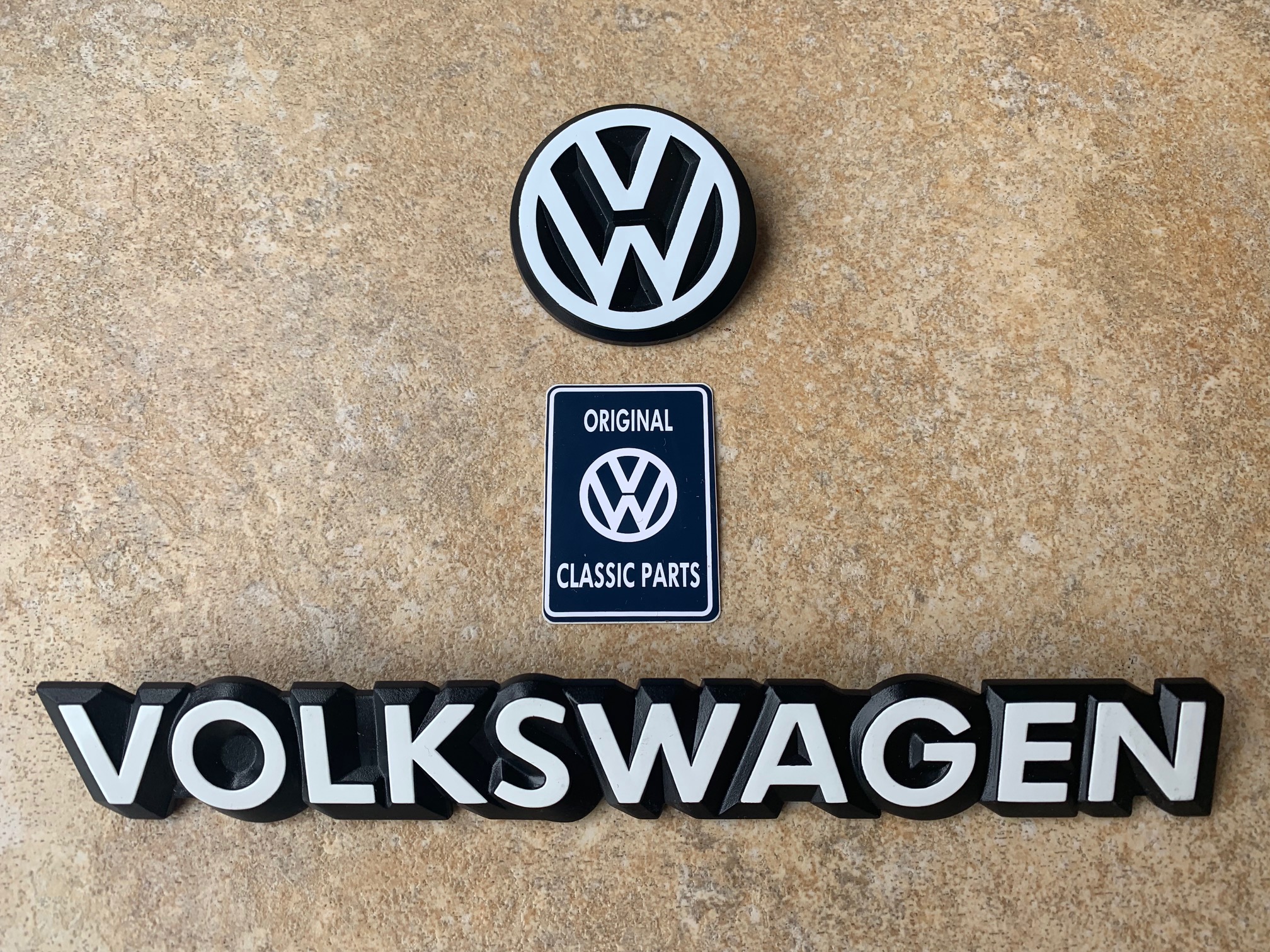 Golf GTI Cabriolet Sportline Rivage REAR Badge SET in WHITE - Image 3