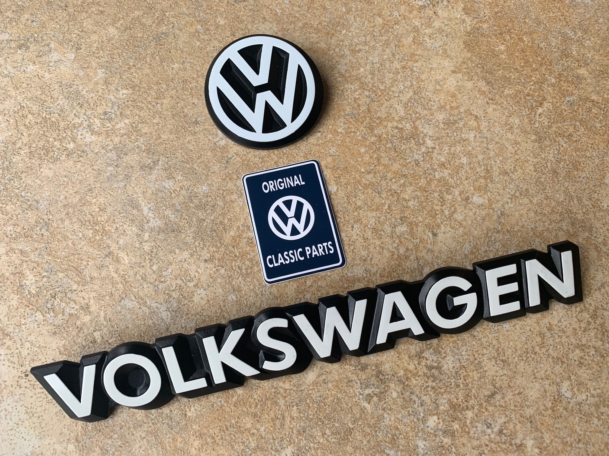Golf GTI Cabriolet Sportline Rivage REAR Badge SET in WHITE - Image 2