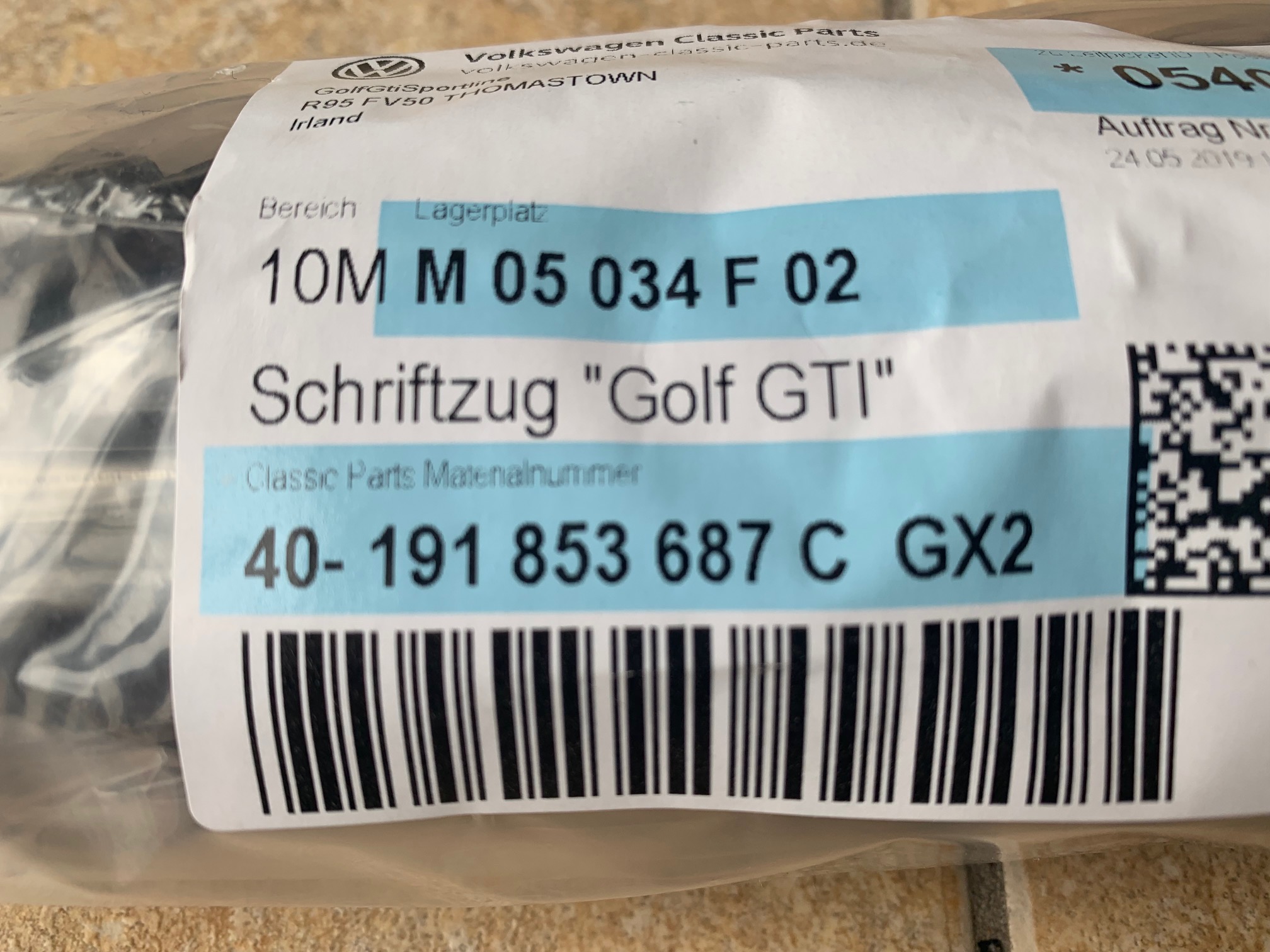 Golf GTI Cabriolet Sportline Rivage REAR Badge SET in WHITE - Image 6