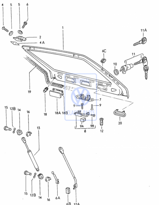 Rear door lid seal Golf Mk1 - 171827705C - 321827705A - Image 7