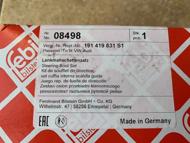 Golf 1 Steering Rack Gaitor Set - Image 3